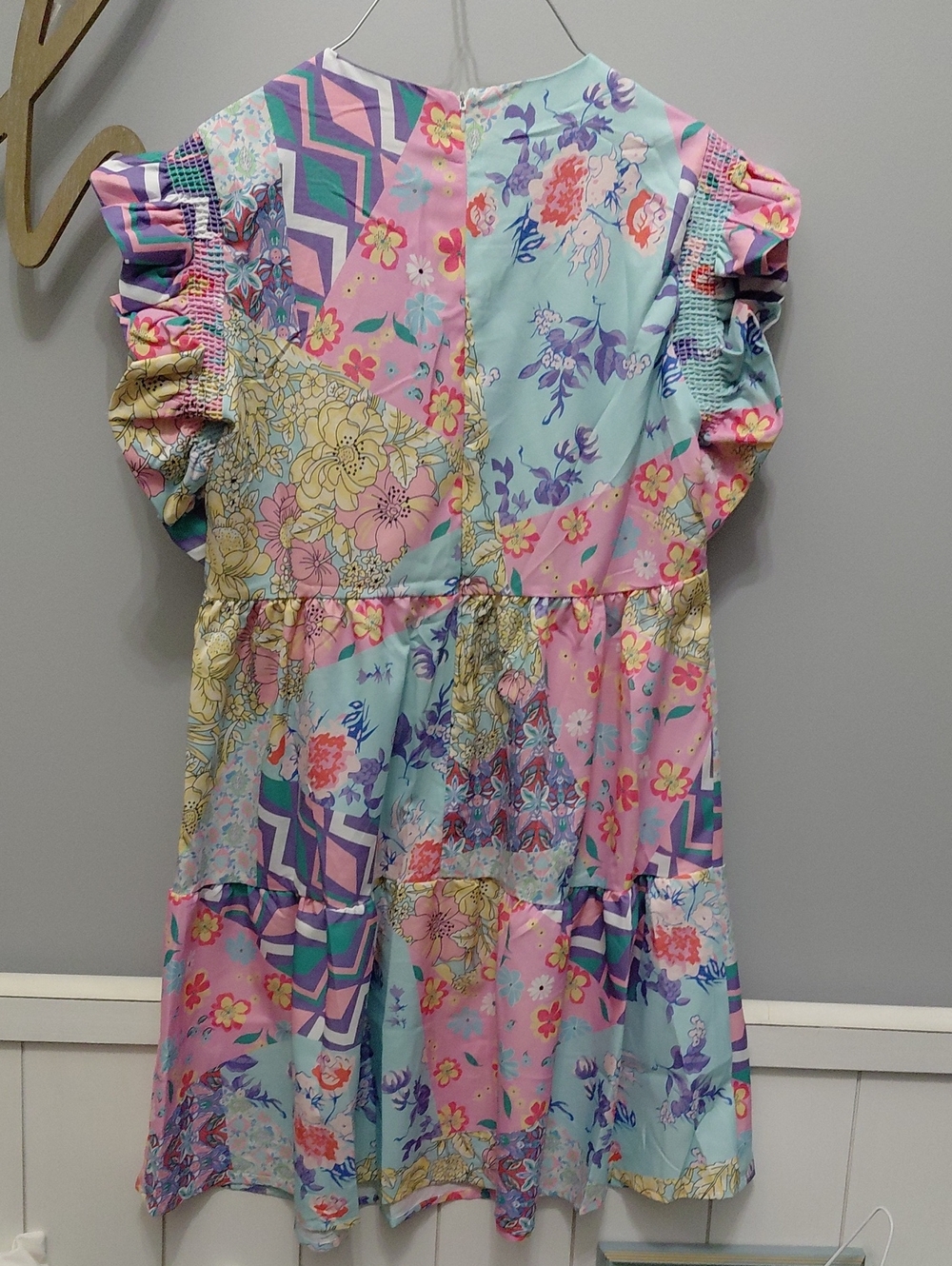 Pastel Patchwork Floral Girls' Dress